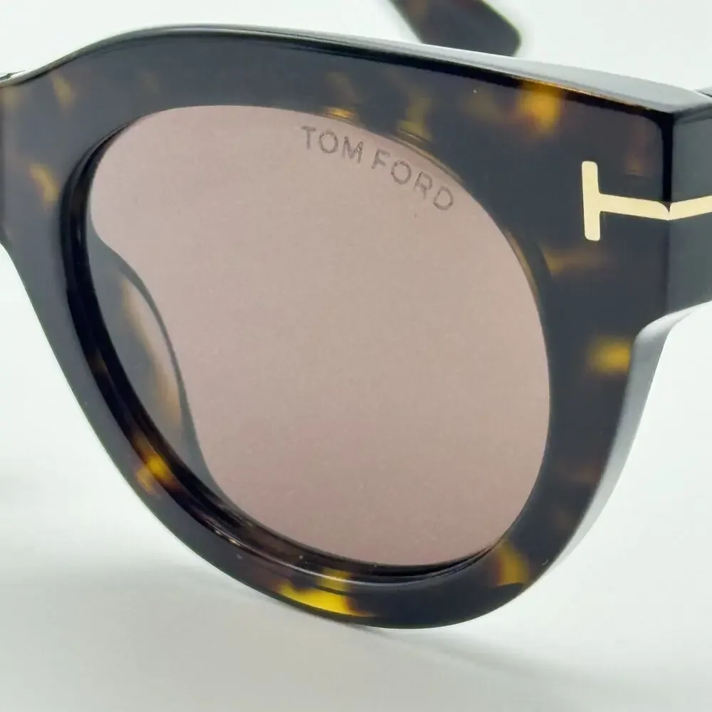 Tom Ford Sunglasses Marine-02 TF1315 52E Havana Cat Eye Frame Brown Lens 50mm
